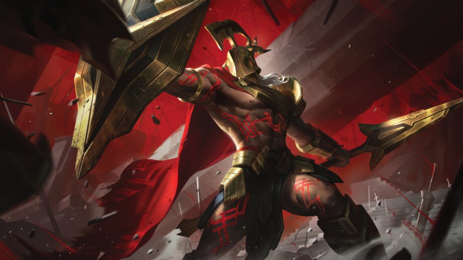 5772b | Pantheon, Chosen of the Wolf, LoL, Skin, Splash Art, 8K ...