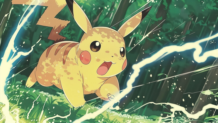 Pikachu Lightning Bolt Pokemon 4K #1062a Wallpaper iPhone Phone