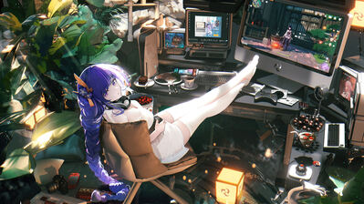 Anime Girl Computer Desktop 4K Wallpaper #4.2477