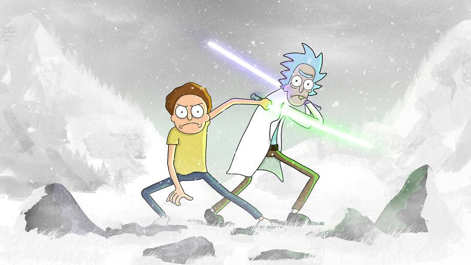 Rick and Morty Lightsaber 4K #9420e Wallpaper PC Desktop