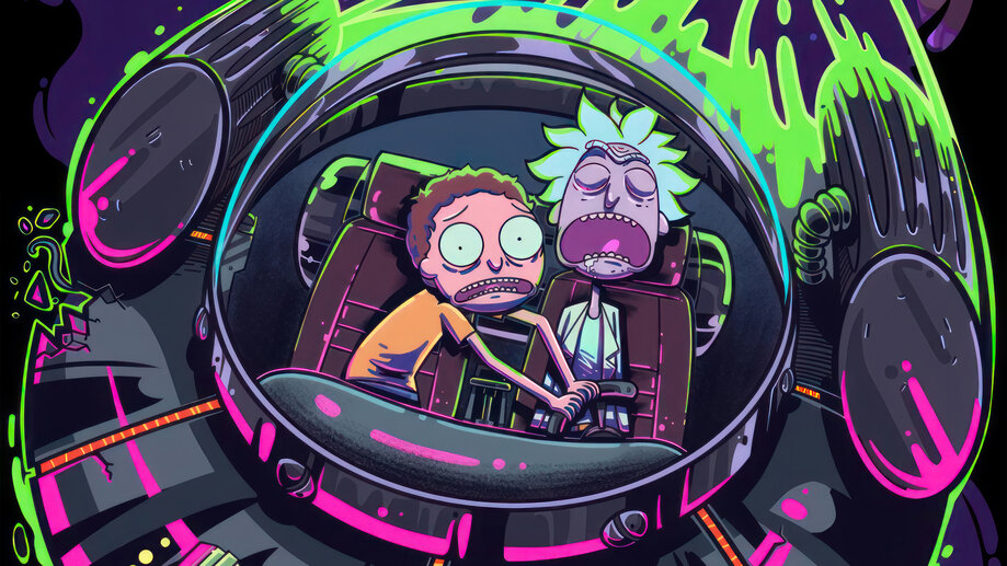 Rick and Morty Spaceship 4K #2120j Wallpaper iPhone Phone