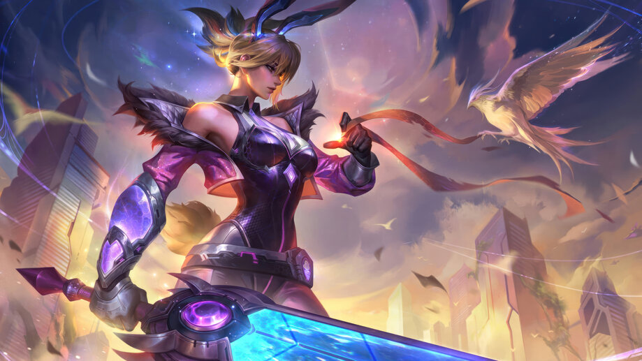 Riven Dragonblade Golden Chroma LoL Skin 4K Wallpaper iPhone HD