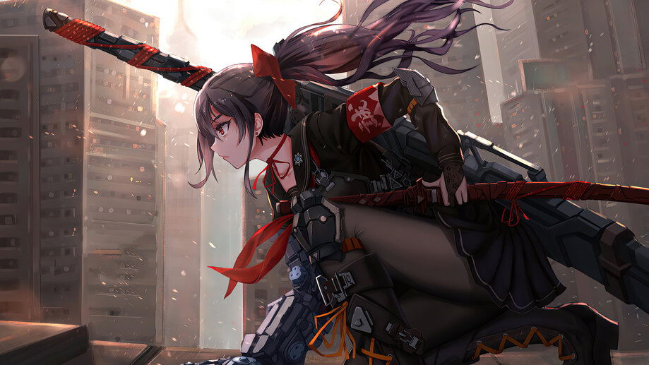 Cyberpunk Anime Girl Katana Sci-Fi 4K Wallpaper #6.1627