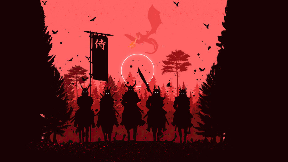 Samurai Silhouette 4K #1653a Wallpaper iPhone Phone