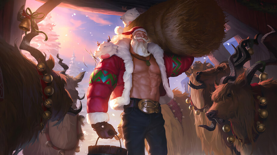 Santa Braum LoL Runeterra 4K #7470e Wallpaper PC Desktop