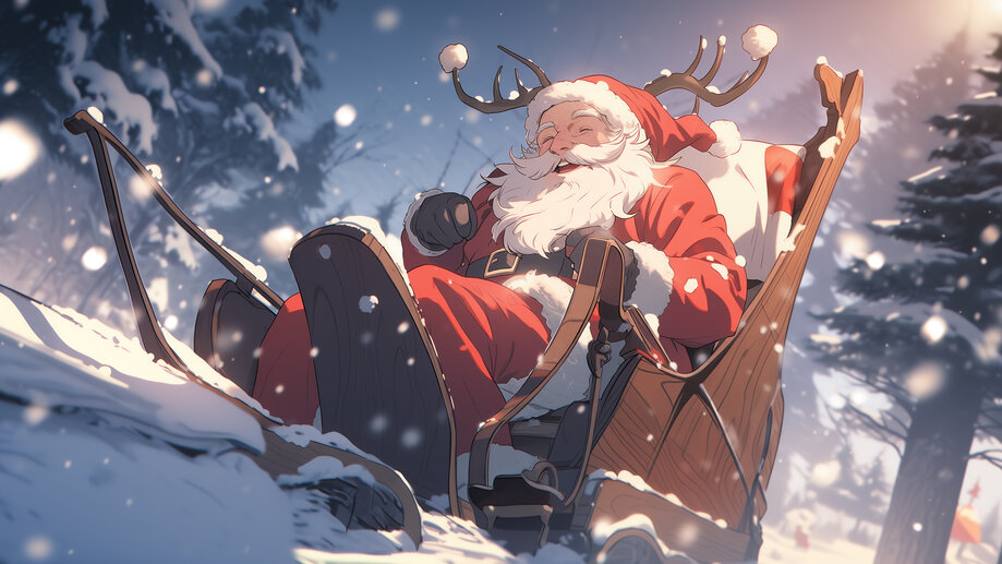 Santa Claus Sleigh Christmas 4K #8460i Wallpaper PC Desktop