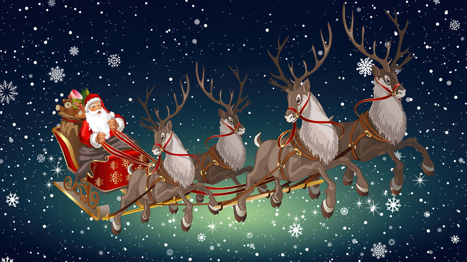 Santa Claus Sleigh Christmas 4K #5660h Wallpaper PC Desktop