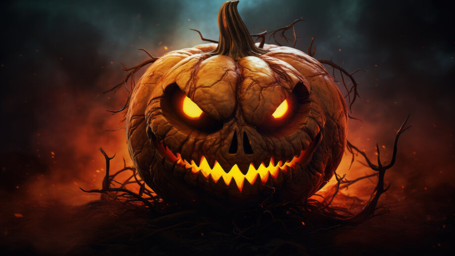 Scary Jack-o-Lantern Halloween 4K #6921m Wallpaper iPhone Phone