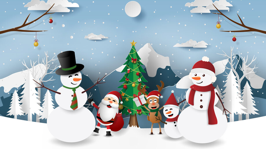 Snowman Santa Claus 4K 8K #8270h Wallpaper iPhone Phone