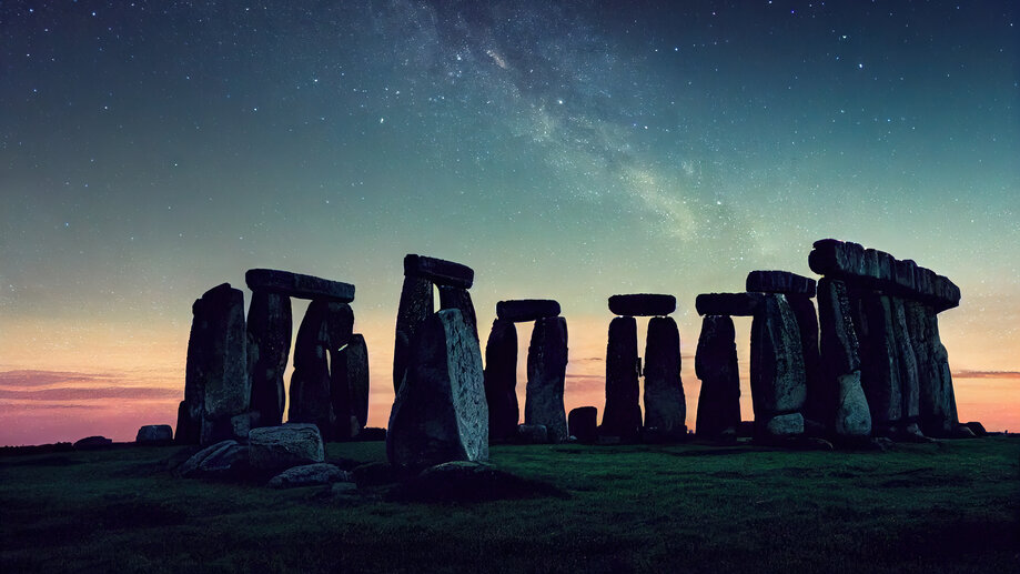 Stonehenge Starry Night Scenery 4K #3910h Wallpaper PC Desktop