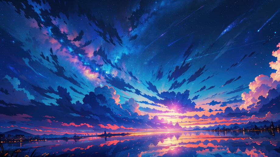 Anime Girl Sky Sunset 4K Wallpaper iPhone HD Phone #3201m