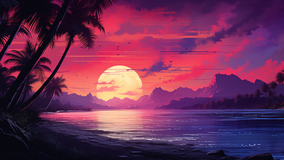 Sunset Beach Scenery 4K #8771m Wallpaper PC Desktop