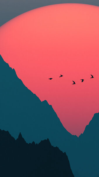 Sunset Minimalist Scenery 4K #7880g Wallpaper PC Desktop