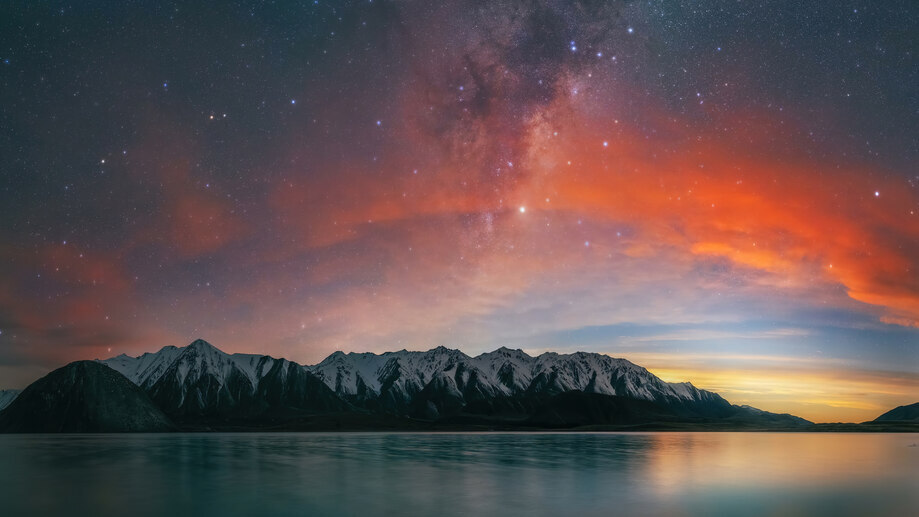 Sunset New Zealand Night Sky 4K #230f Wallpaper iPhone Phone