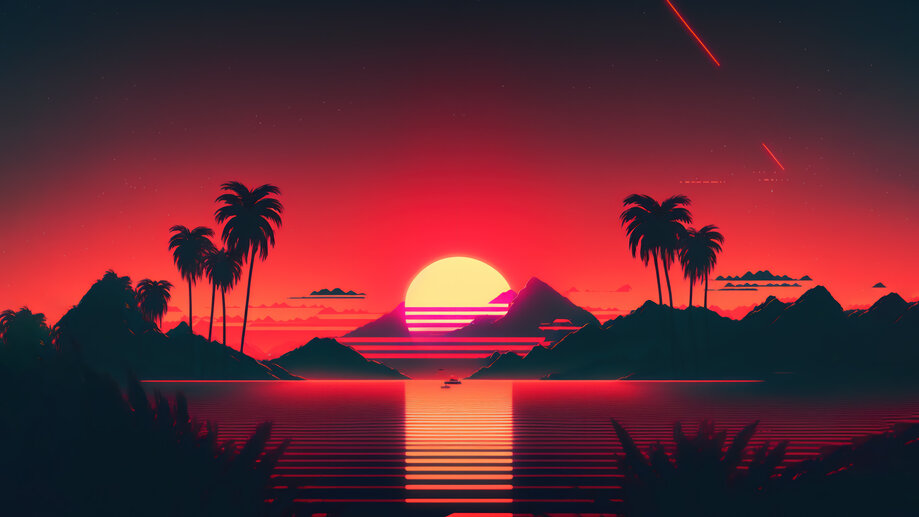 4 3246 Synthwave Retrowave Sunset Mountain Grid 4k Wa - vrogue.co