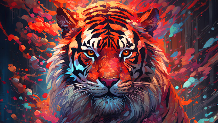 Tiger Art 4K #1901n Wallpaper PC Desktop