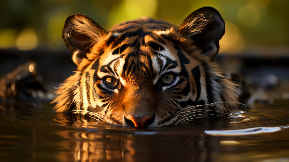 Tiger Swimming Animal 4K #9120i Wallpaper iPhone Phone