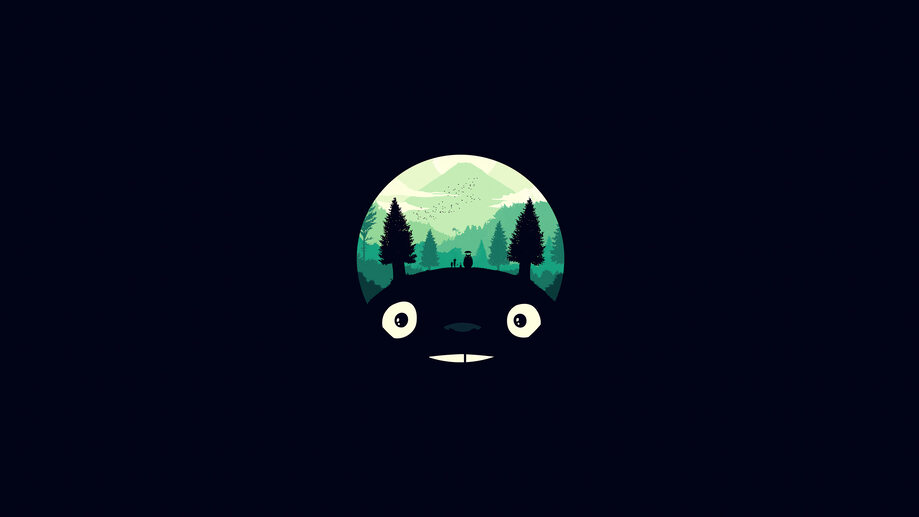 Totoro Anime Simple 4K #5360f Wallpaper PC Desktop