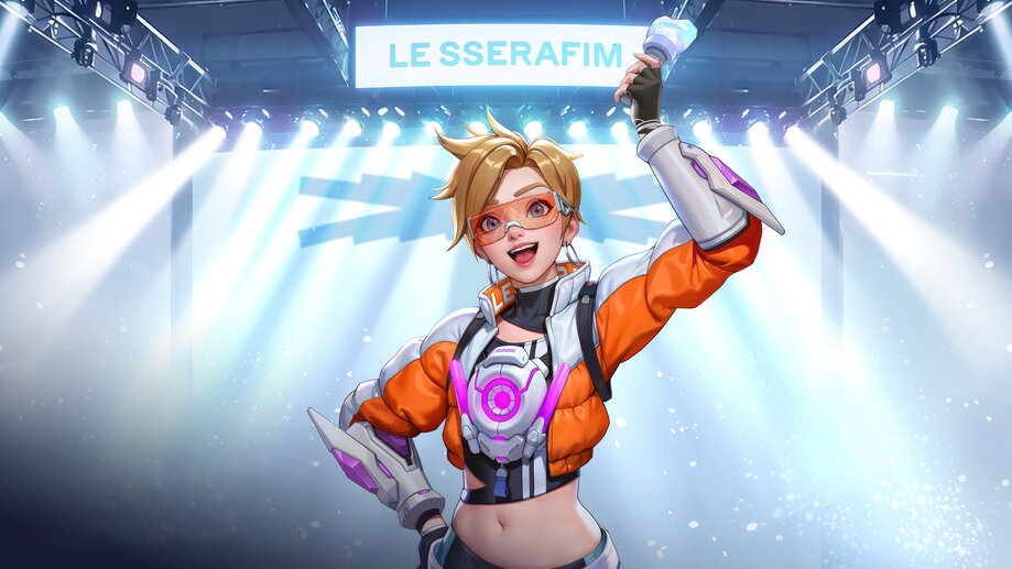 Tracer Overwatch 2 X Le Sserafim 4K Wallpaper iPhone HD Phone