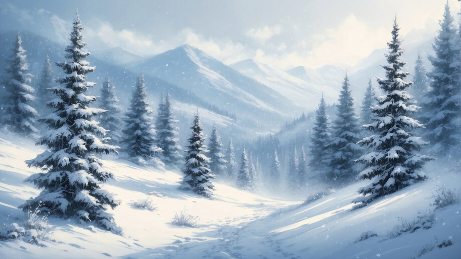 Winter Forest Scenery 4K #5481n Wallpaper PC Desktop