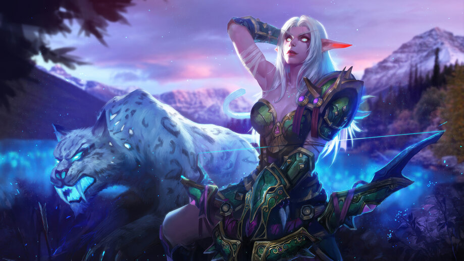 4142b | World of Warcraft, Night Elf, Archer, 4K Wallpaper PC Desktop